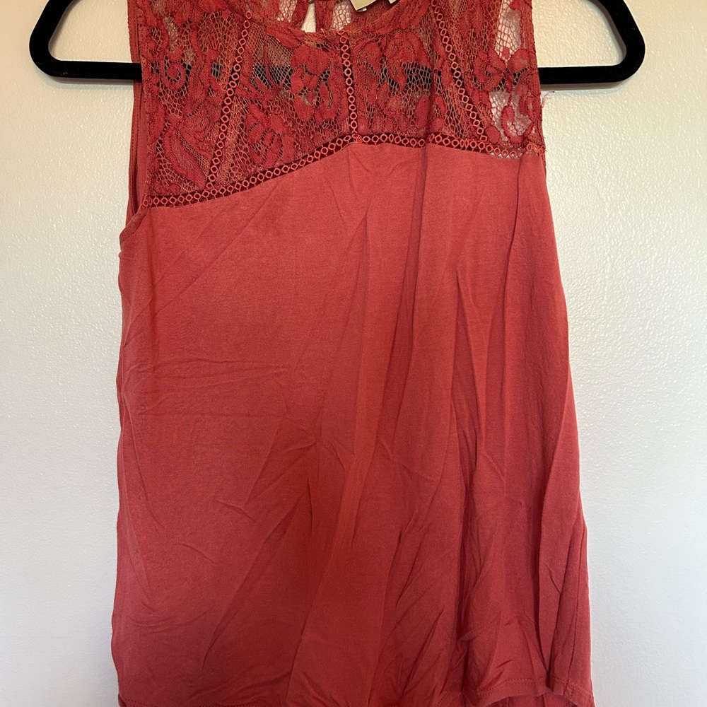 Loft tank with lace detailing